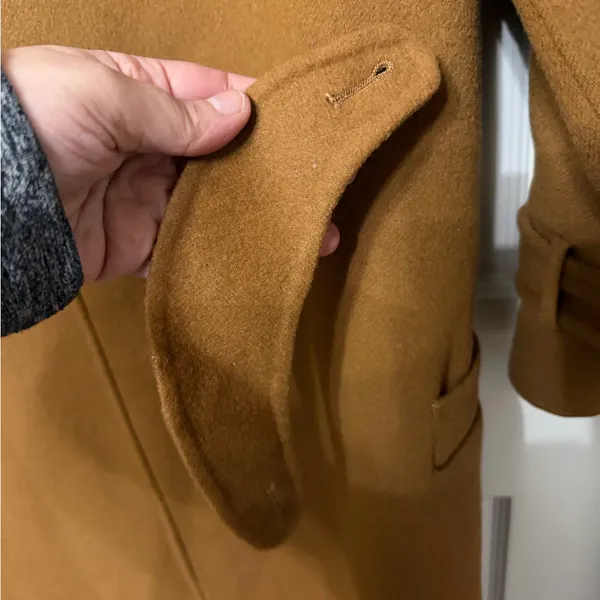 LATTELIER side slit double breasted wool coat in camel brown tan size‎ small - Image 8