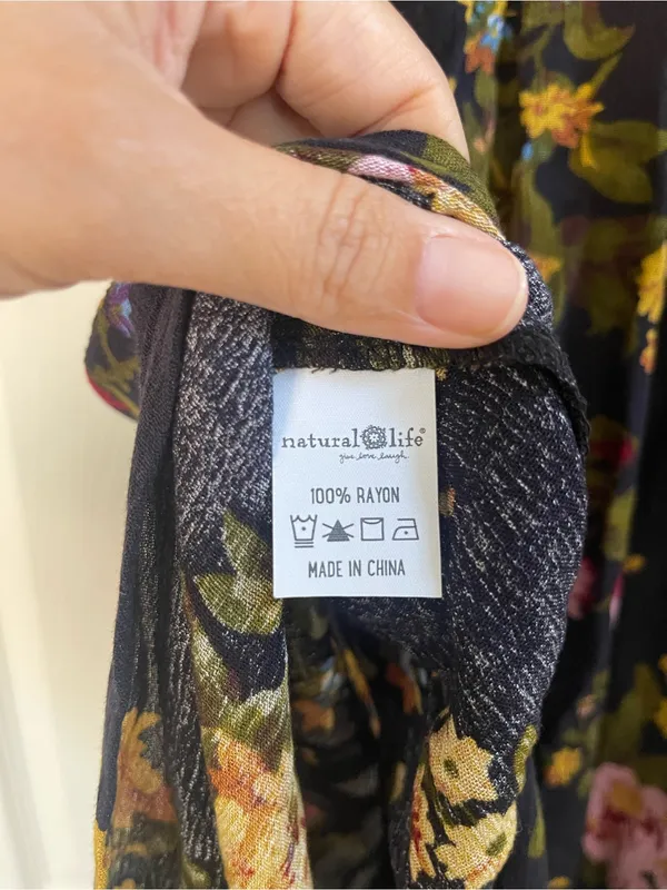 NWT Women’s Natural Life Rowan Floral Side Slit Midi Dress Black Size XS - Image 7