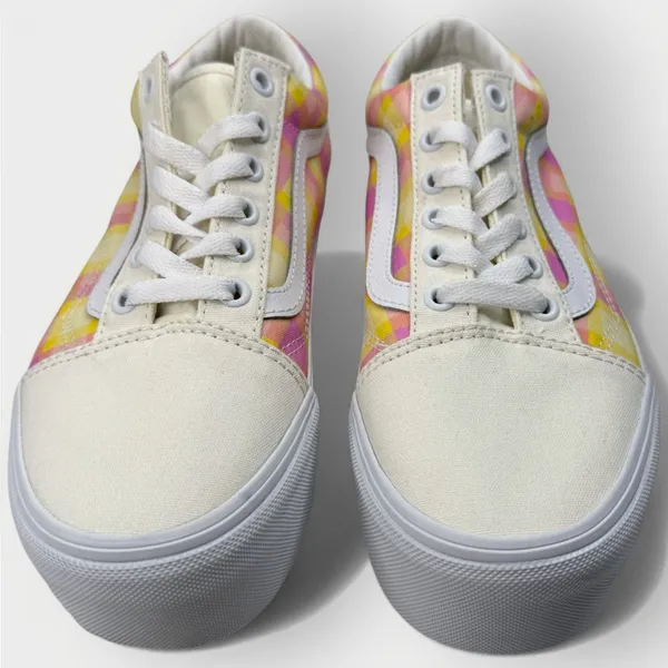 Vans Old Skool Stackform Pastel Plaid Platform Shoes Womens 7.5 - Image 4