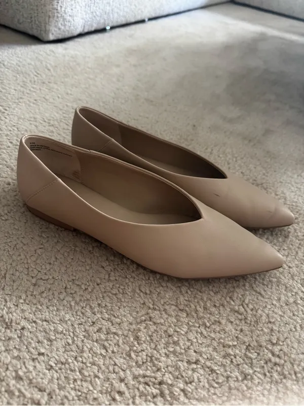 Open Edit Kyler Pointed Toe Flat Tan Size 9.5 - Image 4
