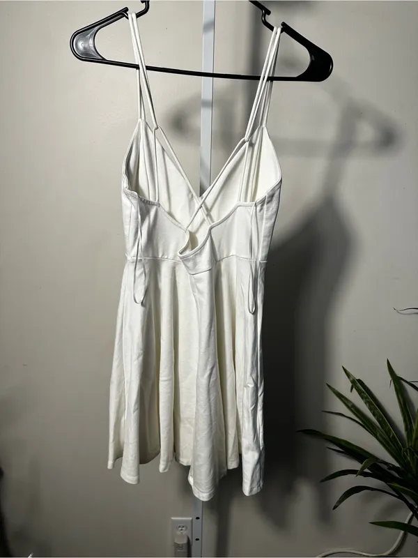 X150. Windsor White Spaghetti Strap Mini Dress - Image 4