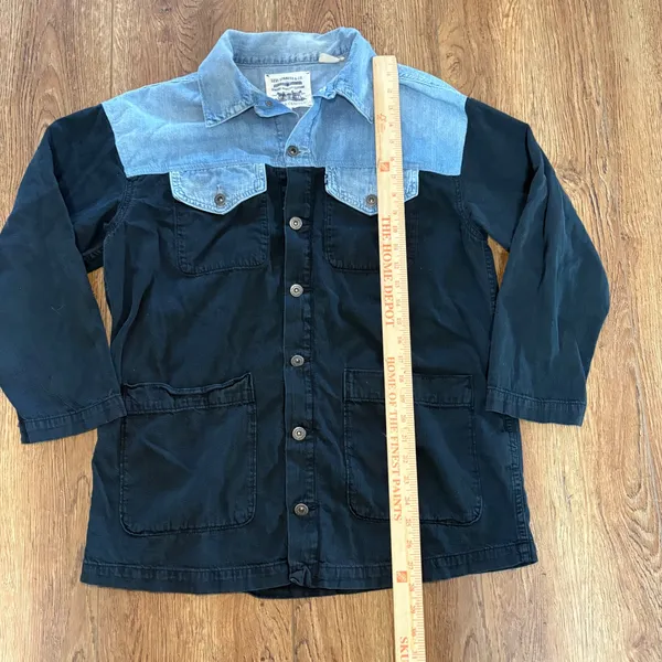 Levis Oversized Cowgirl Mix Up Two Tone Denim Chore Jacket Womens‎ S western - Image 2