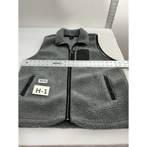 Womans Sierra Designs Vest XL Gray Sherpa Full Zip Pockets - Image 6
