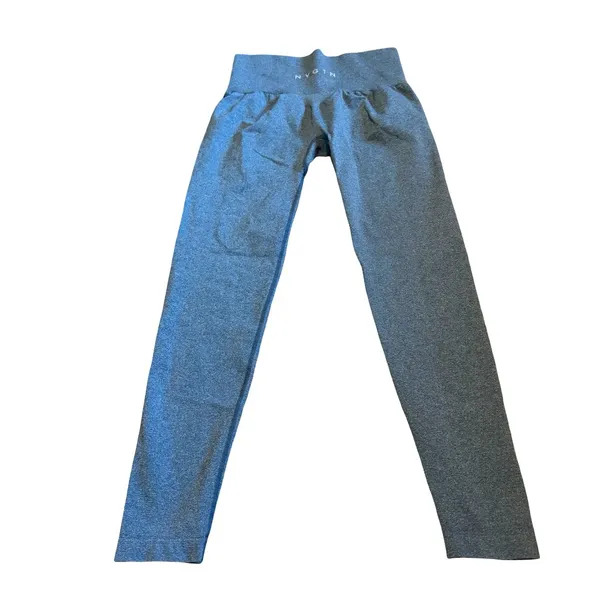 NVGTN Blue Stretch Leggings Pull-On Workout Lifting Full-Length Size Medium - Image 2