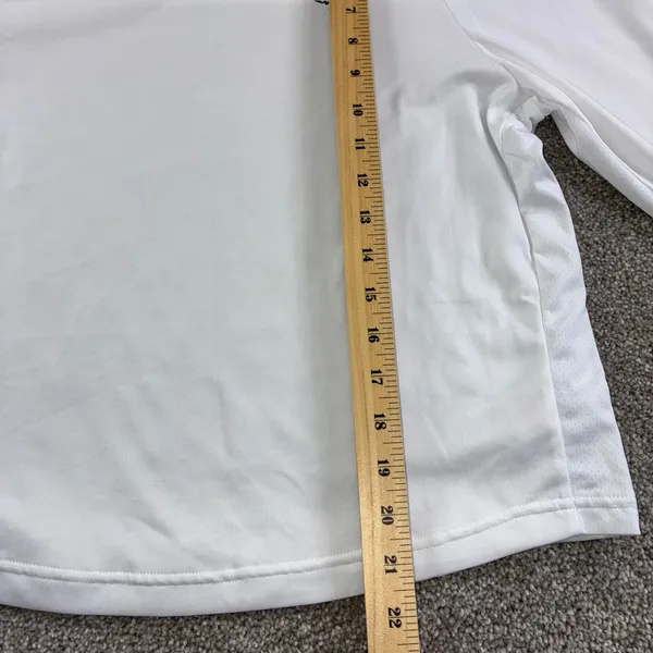 Gymshark White Long Sleeve Athletic Top Women's Size S Mesh‎ Panels Logo - Image 3