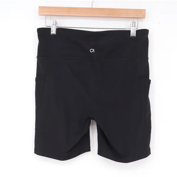 GapFit Biker Shorts Womens M Compression Black High Rise Side Pocket Excellent - Image 4