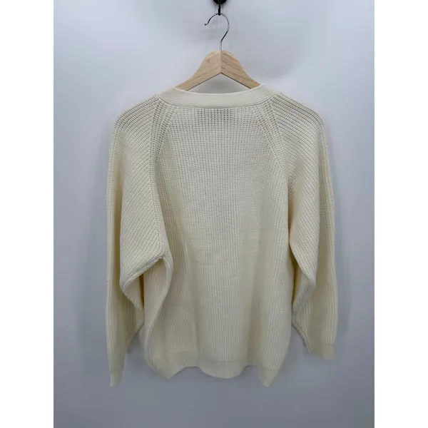 Just‎ For Women Cardigan Sweater Women 1X Cream Button Down Knit Chunky Academia - Image 2