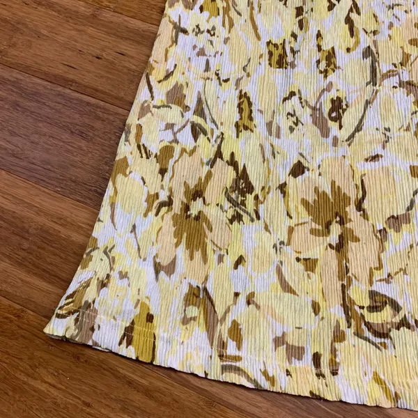 MNG Mango Maxi Dress Womens Size‎ 4 Yellow Brown Floral Print Sleeveless Summer - Image 3