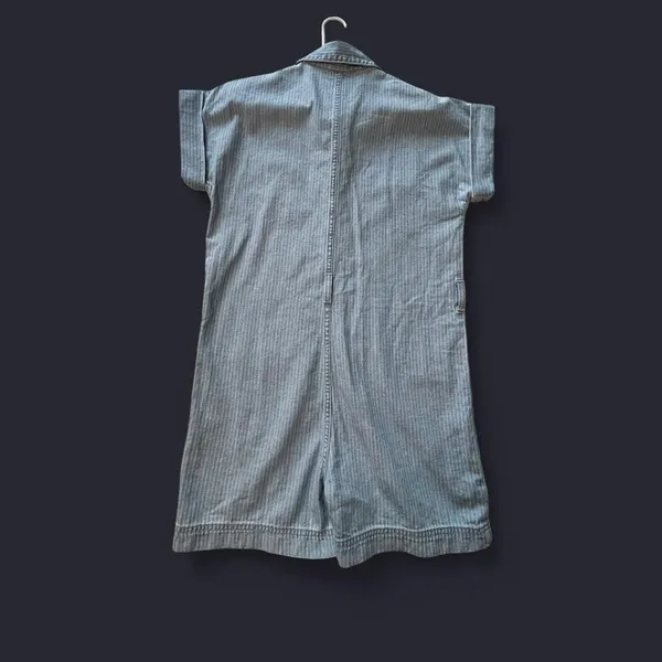 NWT Ariat Women’s Denim Herringbone Romper Size Small Blue Short Sleeve - Image 2
