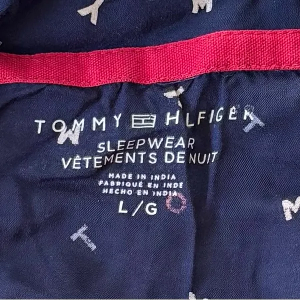 😴❤️Tommy Hilfiger women’s Pajama Set in Navy with Pink Trim Size L - Image 2