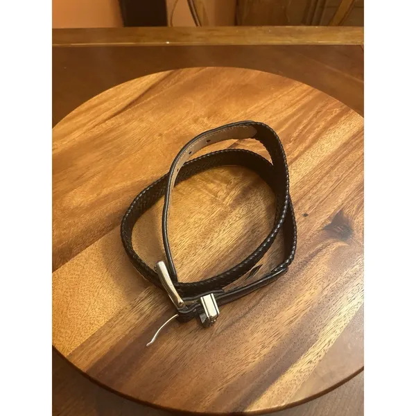 Onyx Brighton Women’s Braided Black Leather Belt L/34 - Image 2