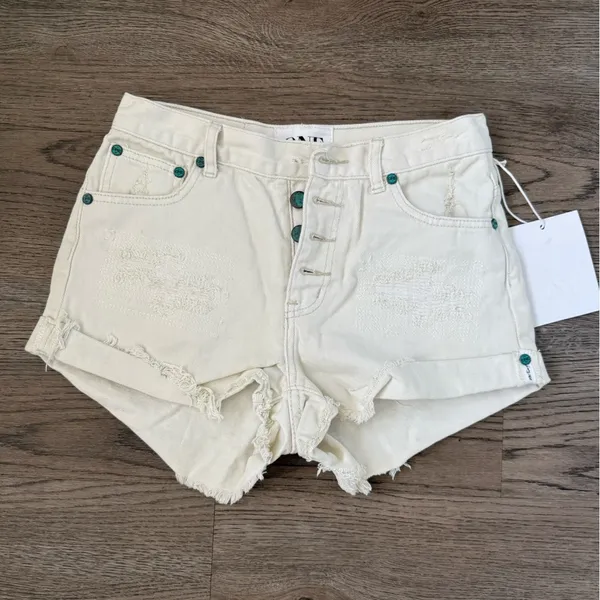 One Teaspoon‎ Hawks High Rise Twisted Cuff Hem Distressed Shorts - Size 26 - NWT - Image 13