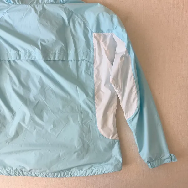 Columbia Omni-Shield Hooded Windbreaker Jacket Womens XL Blue White - Image 11