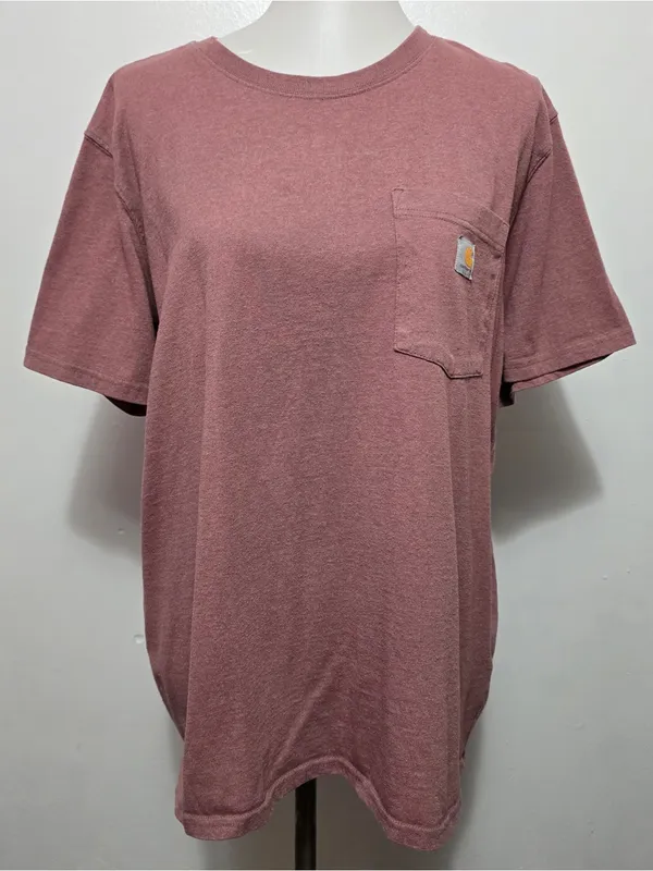 Carhartt Women’s Raisin Heather Pocket T Shirt 103067 V09 Workwear Large - Image 2