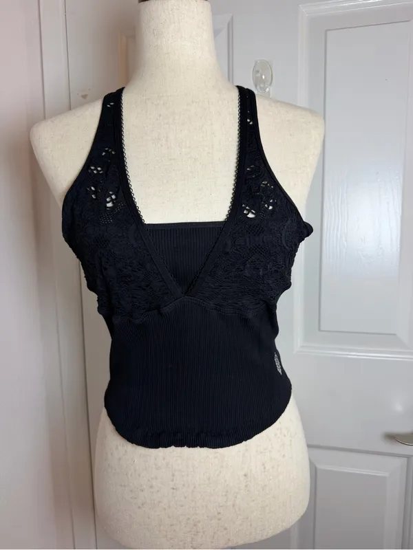 FP Movement features lace-topped camisole‎ black Size Medium - Image 10