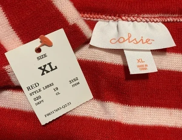 Women's New Colsie red striped cropped pajama lounge set size xl - Image 10