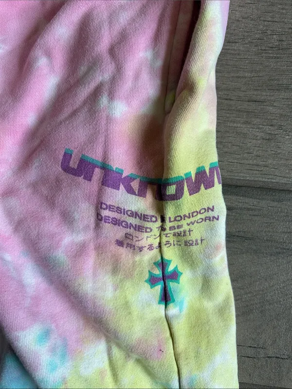 Tie-Dye Jogger Sweatpants in Pastel Pink, Blue & Yellow - Image 3