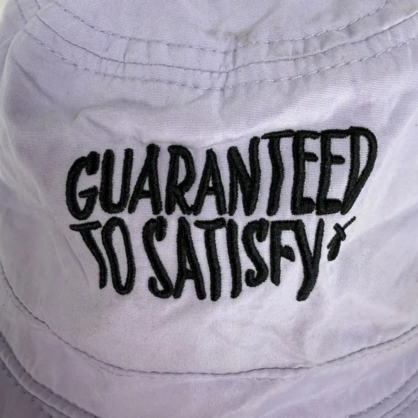 Dutch Bros OS Bucket Hat Lavender Guaranteed To Satisfy Embroidered Sun Hat - Image 3