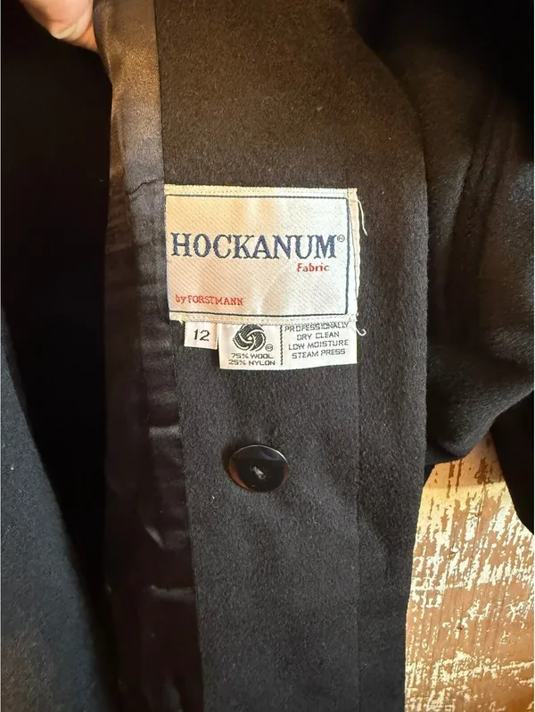 Donnybrook Vintage Black Double-breasted Long Wool Coat Paisley Velvet Collar 12 - Image 8