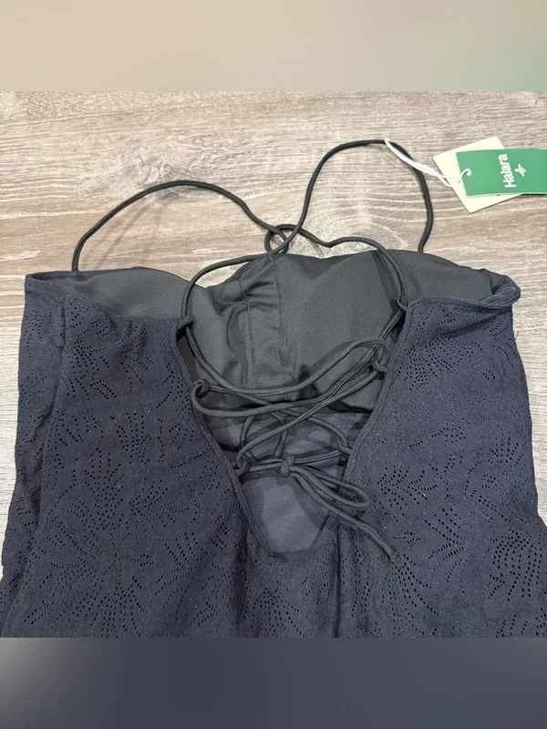 NWT Halara Black Lace Up Mini Dress with Easy Peezy Shorts - Image 4