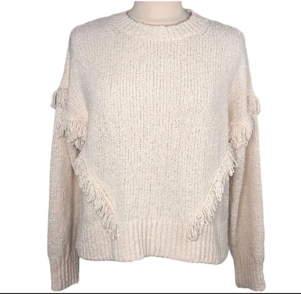 Madewell ivory Montford Fringe Pullover Sweater - Image 5