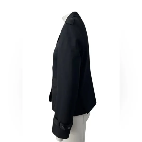 Burberry London Wool Blazer Nylon Pockets Black Womens 4 - Image 2
