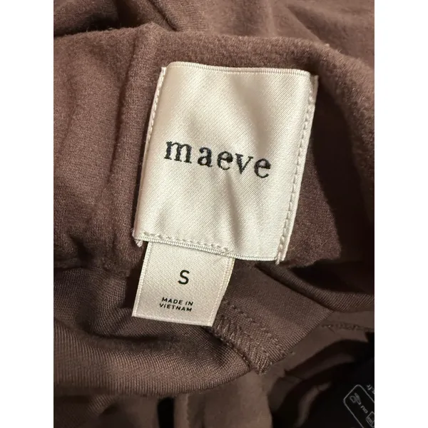 Maeve Anthropologie Brown Wide Leg Pull On Trousers Pants Small High Rise Pocket - Image 4