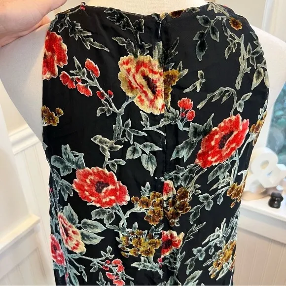 Miss Me Floral Burnout Velvet Shift‎ Dress Sleeveless Black Small - Image 11