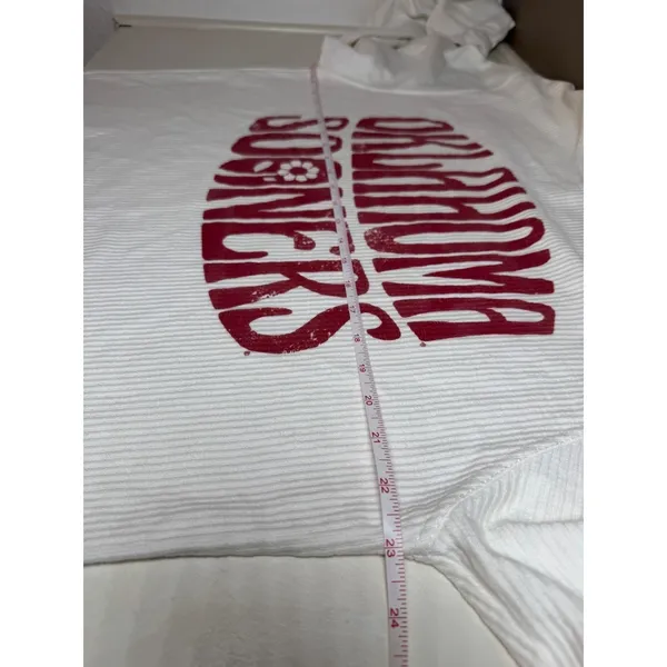Pressbox Oklahoma Sooners Pullover Sweatshirt White Ribbed Cotton Size M - Image 9
