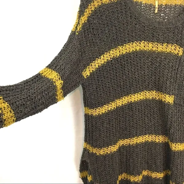 Free People Greenwhich Village Striped Oversized Cotton Knit Sweater Size XS - Image 6