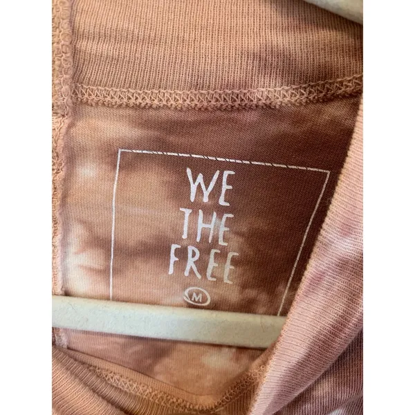 We The Free People Be Free Shirt Top Cabarnet Pink Brown Tie Dye Long Sleeve M - Image 3