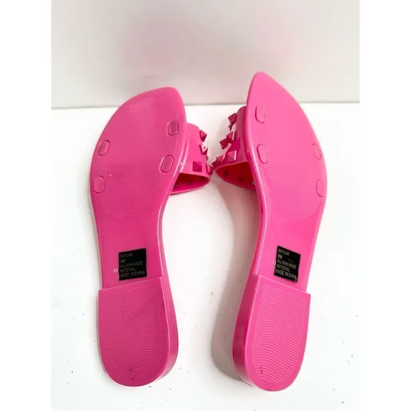 Dolce Vita Jelly Sandals Womens‎ Size 5 Skylar Pink Spiked Slip On Slides - Image 9