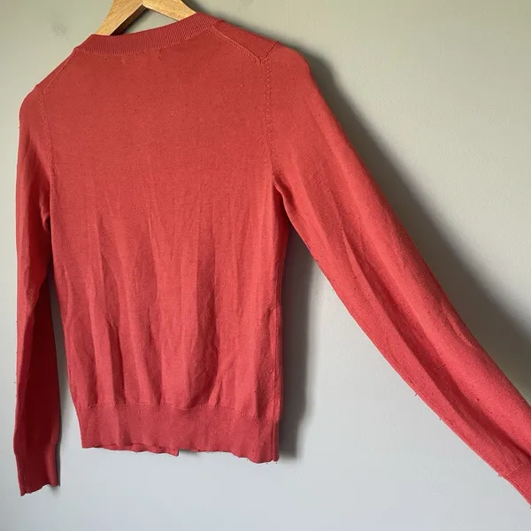 Banana Republic Vintage Silk Blend Knit Cardigan Sweater Peach Pink Size Small - Image 9