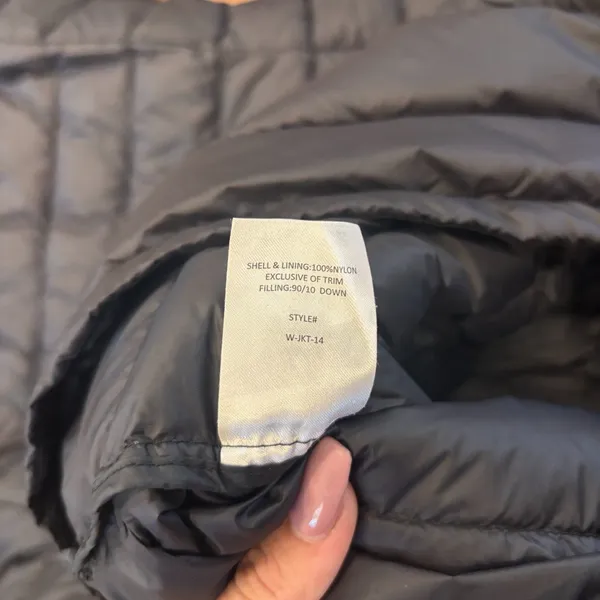 Quince Lightweight Down Packable Long Puffer Jacket Black Womens Sz S / W-JKT-14 - Image 4