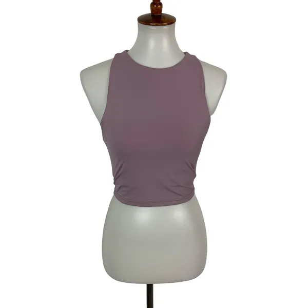 As Revival Women Small Pink Crop Sports Bra Stretch Activewear Yoga Gym - Image 2