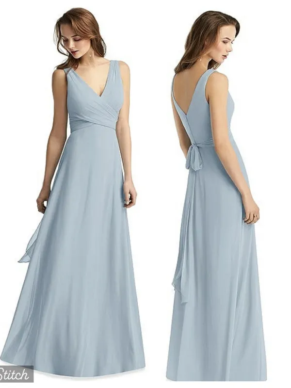 Elegant New Thread Layla Silver Dove Chiffon Gown - Image 2