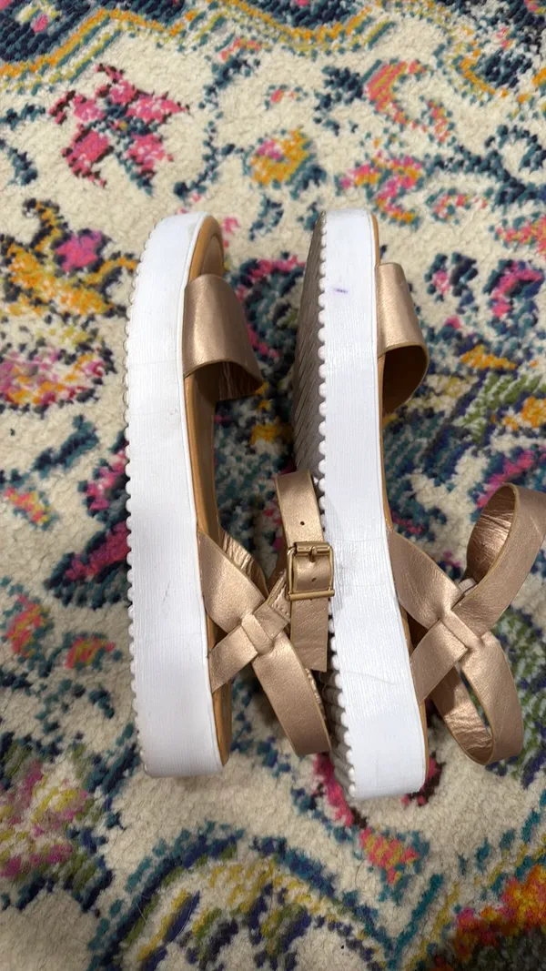 Rose Gold Pierre Dumas Espadrille Sandals - Image 5