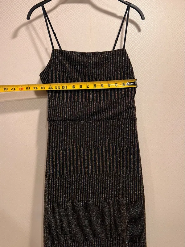 NWT ROW A Metallic Black and Gold Sparkle Sleeveless Night Outfit Mini Dress - Image 9