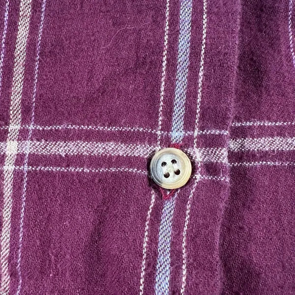 Woolrich Women’s Size 10 Plaid Flannel Button Front Long Sleeve Shirt Burgundy - Image 7