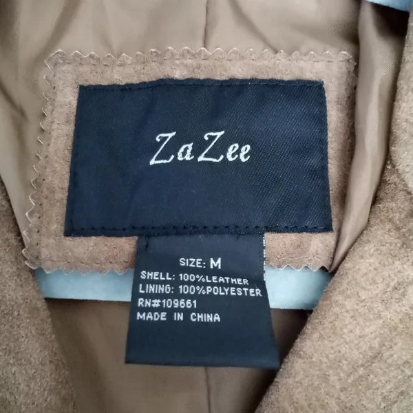 Zazee Jacket Blazer Vintage 100% leather Suede Brown Size M - Image 5