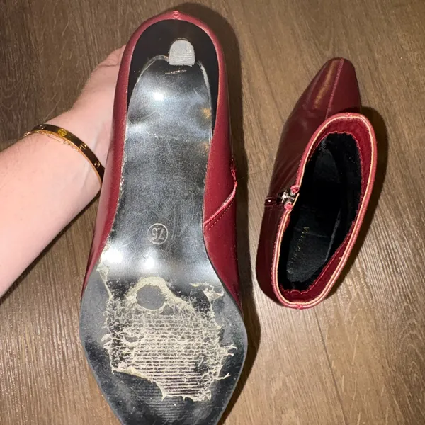 Women's Pointed Toe Ankle Boots in Burgundy Red Size 9 - Image 3