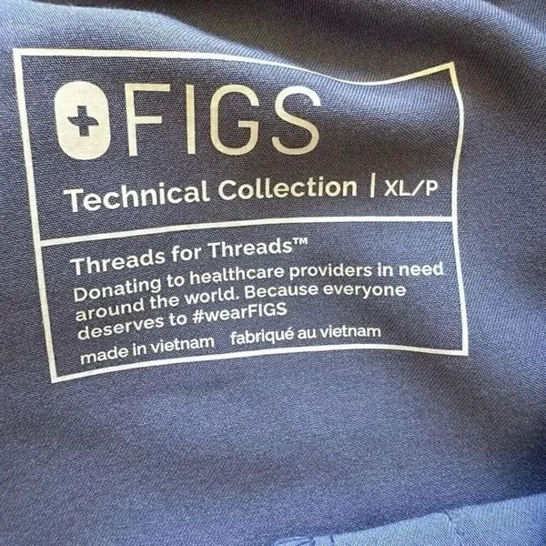 Figs Scrub Tech iCal Pants Blue Drawcord Half Elastic Waist Pants SZ XL #2154 - Image 10