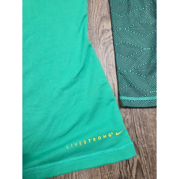 Nike Pro Hyper warm Half-Zip Training Top Livestrong Green Long Sleeve Large - Image 3