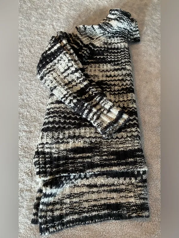 Ana Brand Cozy Black & White Turtleneck Sweater - Women's Oversized Knit Size M - Image 6