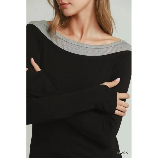 Umgee Layered Twofer Long Sleeve Top‎ - Large - Image 4