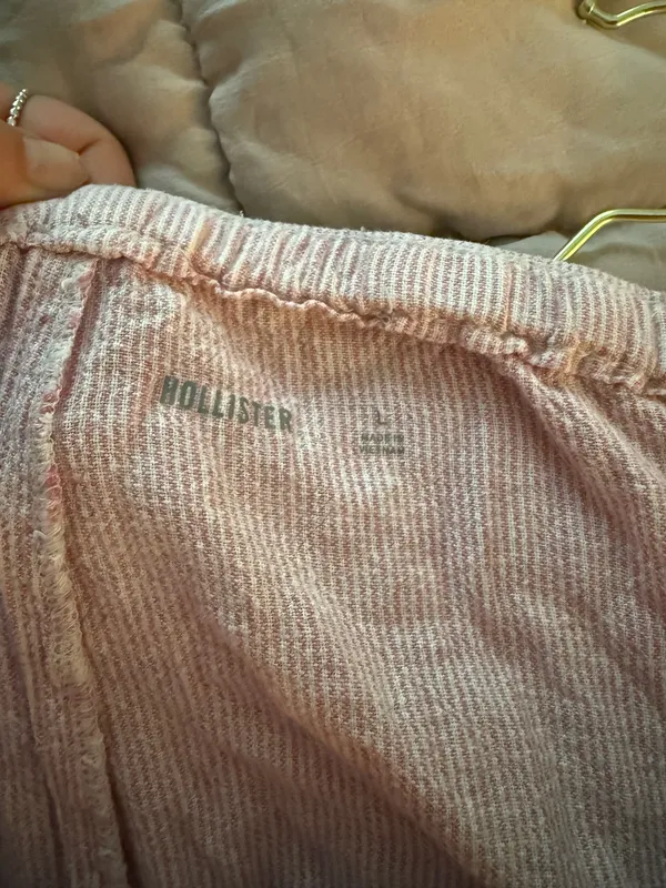 Striped Hollister Pants Linen pink and white - Image 3