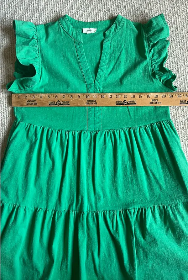 Entro Dress Green Flutter Sleeve XL - Image 5