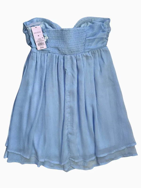 Wild Fable Light Blue Strapless Babydoll Mini Dress With Straps Medium NWT - Image 4