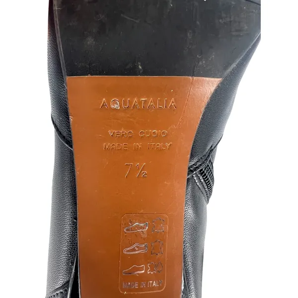 Aquatalia Black Leather Pointed Toe Ankle Boots‎ Size 7.5 - Image 12