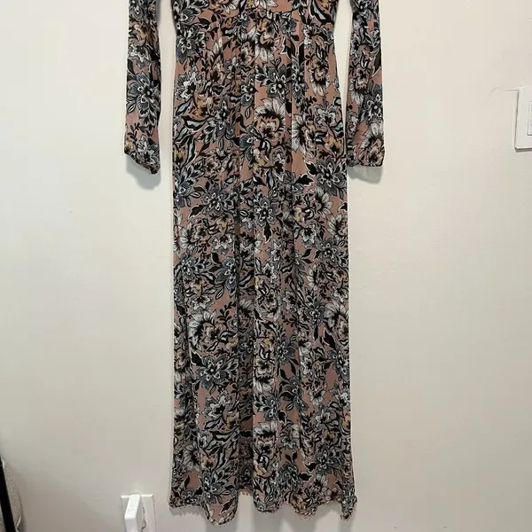 For‎ Love & Lemons Grace Maxi Dress in Nude Floral Size Small - Image 7